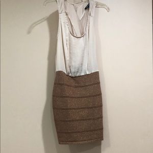 Gold and cream dress